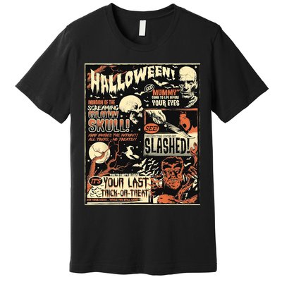 Halloween Vintage Poster Horror Movies Comic Premium T-Shirt