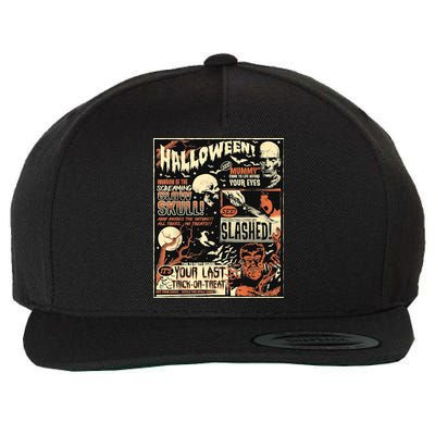 Halloween Vintage Poster Horror Movies Comic Wool Snapback Cap