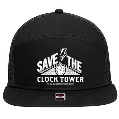 Hill Valley Preservation Society Save The Clock Tower 7 Panel Mesh Trucker Snapback Hat