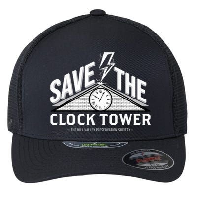 Hill Valley Preservation Society Save The Clock Tower Flexfit Unipanel Trucker Cap