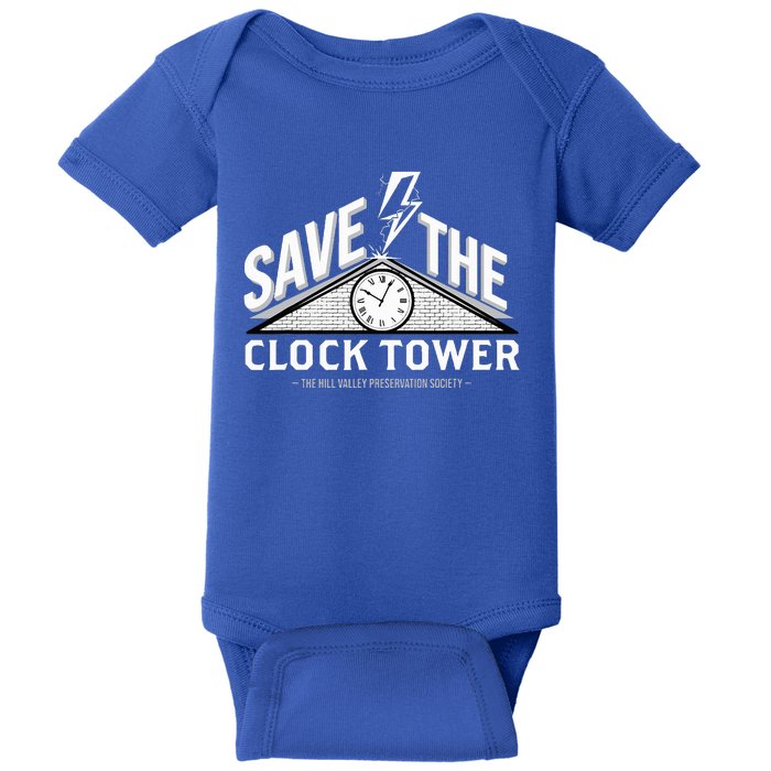 Hill Valley Preservation Society Save The Clock Tower Baby Bodysuit