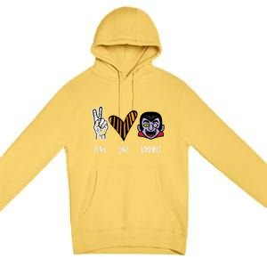 Halloween Vampire Peace Love Halloween Gift Premium Pullover Hoodie