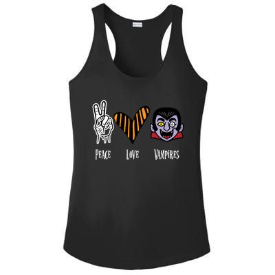 Halloween Vampire Peace Love Halloween Gift Ladies PosiCharge Competitor Racerback Tank