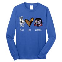 Halloween Vampire Peace Love Halloween Gift Long Sleeve Shirt