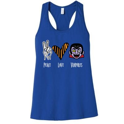 Halloween Vampire Peace Love Halloween Gift Women's Racerback Tank