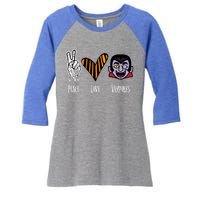 Halloween Vampire Peace Love Halloween Gift Women's Tri-Blend 3/4-Sleeve Raglan Shirt