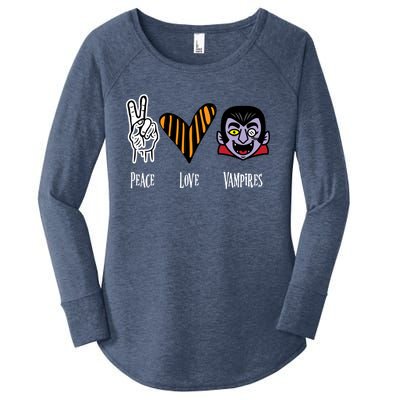 Halloween Vampire Peace Love Halloween Gift Women's Perfect Tri Tunic Long Sleeve Shirt