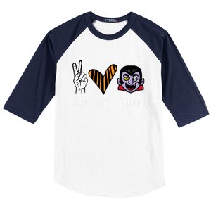 Halloween Vampire Peace Love Halloween Gift Baseball Sleeve Shirt