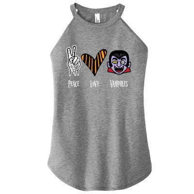 Halloween Vampire Peace Love Halloween Gift Women's Perfect Tri Rocker Tank