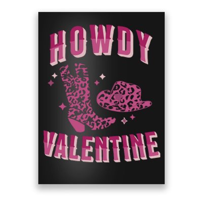 Howdy Valentine Pink Leopard Poster