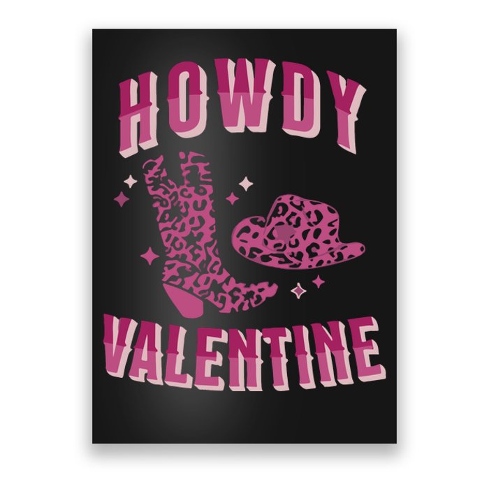 Howdy Valentine Pink Leopard Poster