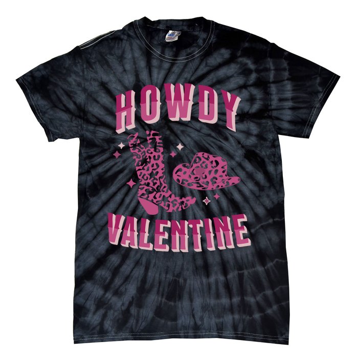 Howdy Valentine Pink Leopard Tie-Dye T-Shirt