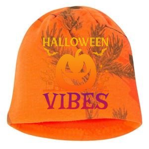 Halloween Vibes Pumpkin Halloween Quote Kati - Camo Knit Beanie