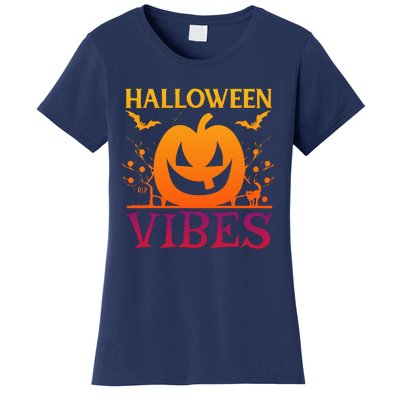 Halloween Vibes Pumpkin Halloween Quote Women's T-Shirt