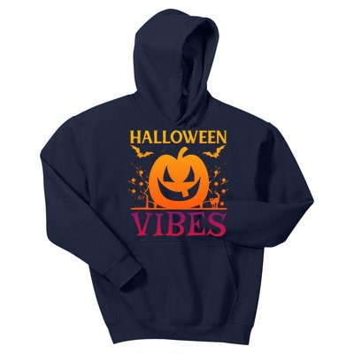 Halloween Vibes Pumpkin Halloween Quote Kids Hoodie