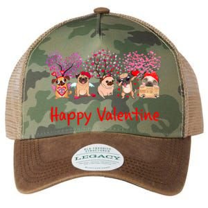 Happy Valentine Pug Dog Pug Dog Heart Tree Lover Pug Legacy Tie Dye Trucker Hat