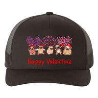 Happy Valentine Pug Dog Pug Dog Heart Tree Lover Pug Yupoong Adult 5-Panel Trucker Hat