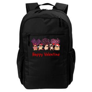 Happy Valentine Pug Dog Pug Dog Heart Tree Lover Pug Daily Commute Backpack