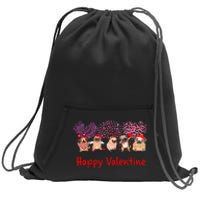 Happy Valentine Pug Dog Pug Dog Heart Tree Lover Pug Sweatshirt Cinch Pack Bag