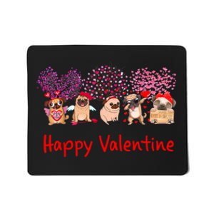 Happy Valentine Pug Dog Pug Dog Heart Tree Lover Pug Mousepad