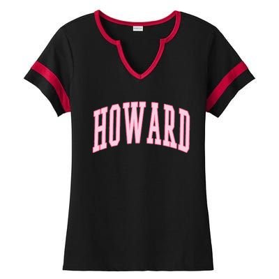 Howard Vintage Preppy Varsity Sports Ladies Halftime Notch Neck Tee