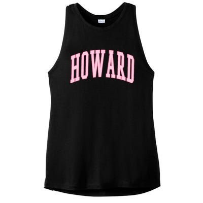 Howard Vintage Preppy Varsity Sports Ladies PosiCharge Tri-Blend Wicking Tank