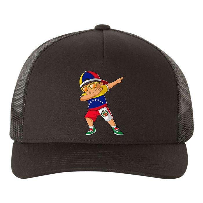 Half Venezuelan Peruvian Venezuela Peru Flag Yupoong Adult 5-Panel Trucker Hat