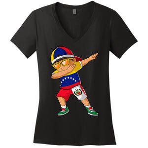 Half Venezuelan Peruvian Venezuela Peru Flag Women's V-Neck T-Shirt