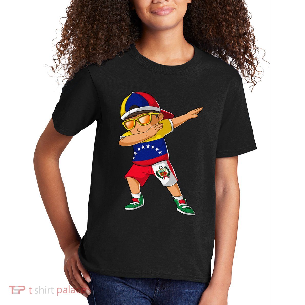 Half Venezuelan Peruvian Venezuela Peru Flag Kids T-Shirt