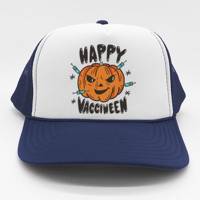 Happy Vacciween Pumpkin Trucker Hat