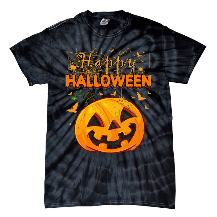 Hilarious Vintage Pumpkin Festive Halloween Tie-Dye T-Shirt