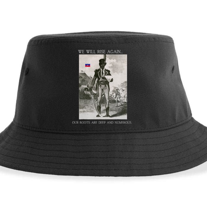 HaitiS Vintage Quote We Will Rise Again Sustainable Bucket Hat