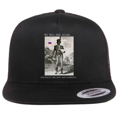 HaitiS Vintage Quote We Will Rise Again Flatbill Hat