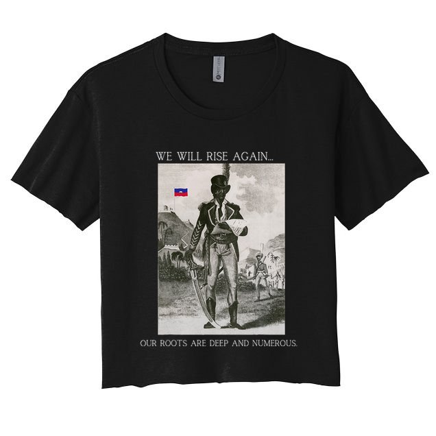 HaitiS Vintage Quote We Will Rise Again Crop Top