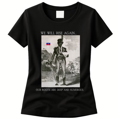 HaitiS Vintage Quote We Will Rise Again Womens T-Shirt