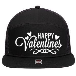 Happy Valentines Romantic Gift 7 Panel Mesh Trucker Snapback Hat