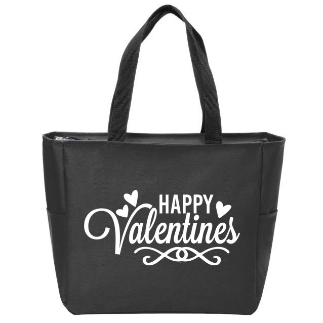 Happy Valentines Romantic Gift Zip Tote Bag