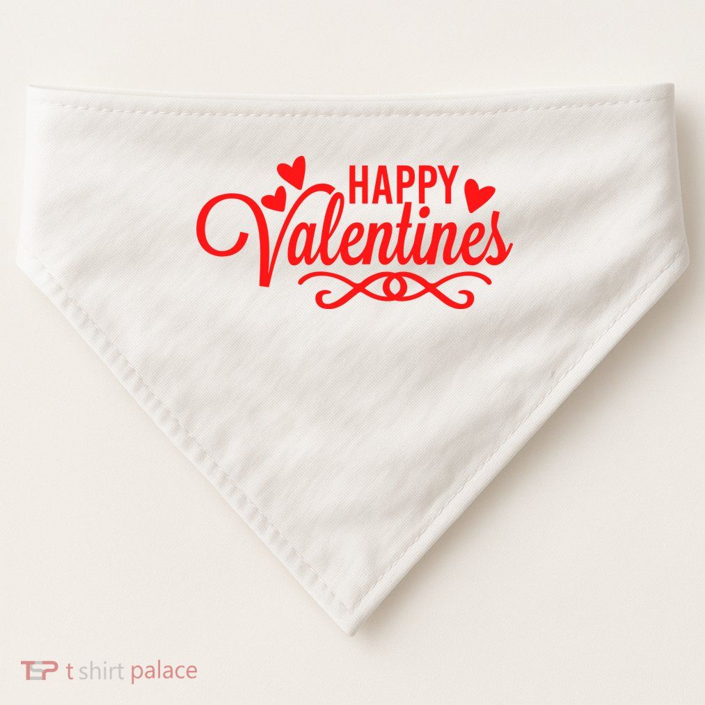 Happy Valentines Romantic Gift USA-Made Doggie Bandana