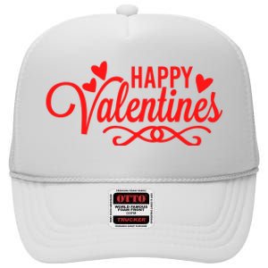 Happy Valentines Romantic Gift High Crown Mesh Back Trucker Hat