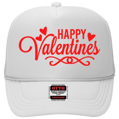 Happy Valentines Romantic Gift High Crown Mesh Back Trucker Hat