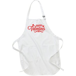 Happy Valentines Romantic Gift Full-Length Apron With Pockets