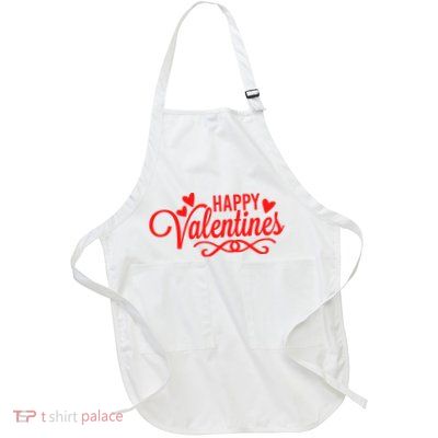 Happy Valentines Romantic Gift Full-Length Apron With Pockets