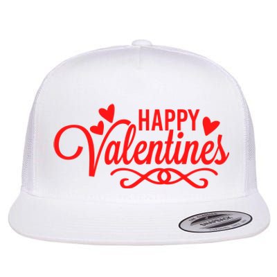 Happy Valentines Romantic Gift Flat Bill Trucker Hat