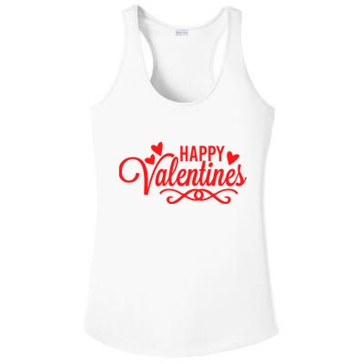 Happy Valentines Romantic Gift Ladies PosiCharge Competitor Racerback Tank