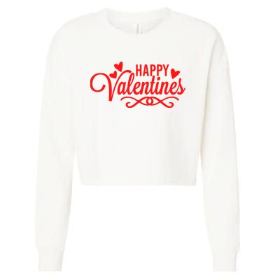 Happy Valentines Romantic Gift Cropped Pullover Crew