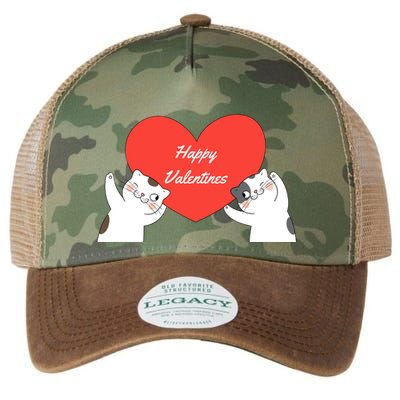 Happy ValentineS Red Heart And Cats Legacy Tie Dye Trucker Hat