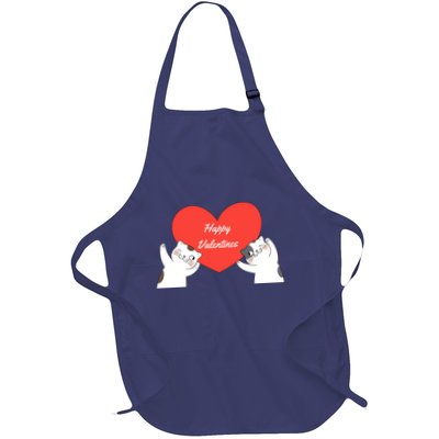 Happy ValentineS Red Heart And Cats Apron
