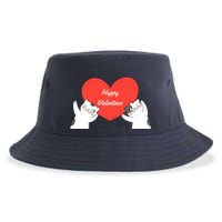 Happy ValentineS Red Heart And Cats Sustainable Bucket Hat