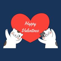 Happy ValentineS Red Heart And Cats Sustainable Bucket Hat
