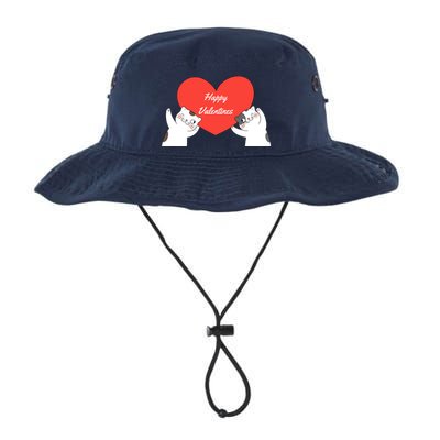 Happy ValentineS Red Heart And Cats Bucket Hat